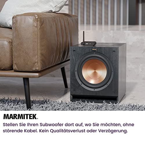 Marmitek Transmetteur Subwoofer sans Fil WS400 - Connectez Votre Subwoofer sans Fil à Votre Système Stéréo - Jack 3,5 mm - Transmetteur Audio sans Fil