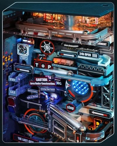 Robotime Puzzle 3D Maquette a Construire Last City Circuits de Billes, LED Obscurité Lumineuse, Cadeaux Décoration pour Hommes, MR01S