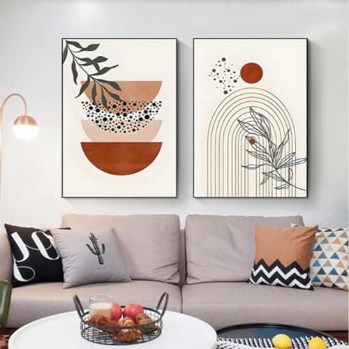 JNAOZI Images de plantes esthétiques Images décoratives Boho Images murales d'art abstrait moderne Ensemble d'affiches bohème, sans cadre (ensemble-06,40x60 cm * 3 pièces)