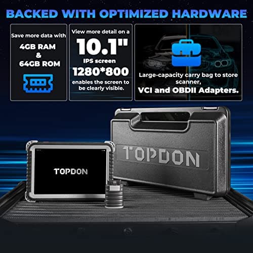 TOPDON Phoenix Plus Valise Diagnostic Auto Multimarque, Scanner de Diagnostic bidirectionnel avec Carte topologique, IMMO, Système Complet OEM, 41+ Service, AutoAuth pour FCA SGW, Fonction V.A.G.