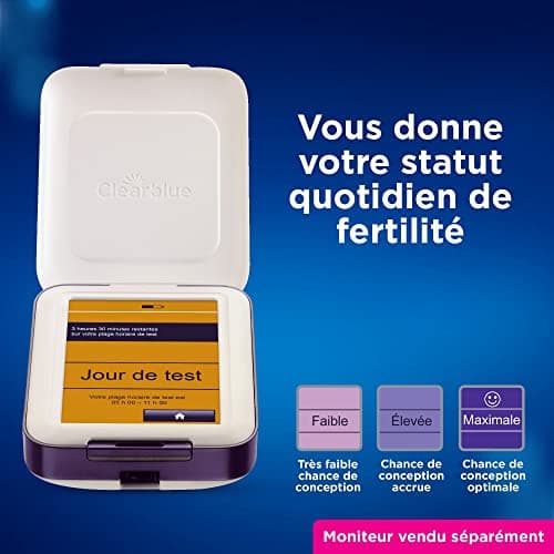 Clearblue Pack de Recharge pour Moniteur de Fertilité Clearblue Avancé : 20 tests de fertilité pour l’ovulation et 4 tests de grossesse, 24 tests (moniteur vendu séparément)