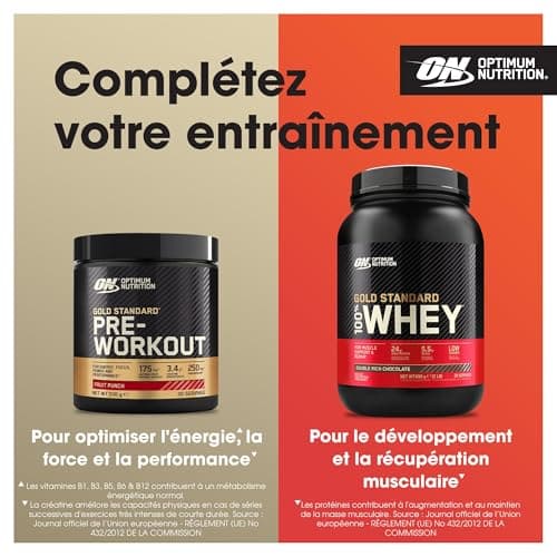 Optimum Nutrition Gold Standard BCAA Train + Sustain, poudre d'acides aminés pré-entraînement, boisson sportive, vitamine C, zinc, magnésium et électrolytes, sav. framboise & grenade, 28 doses, 266 g