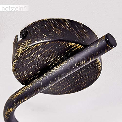 Plafonnier Polmak, plafonnier rond en métal noir/or/blanc, 3 flammes, rondelle avec spots orientables, E14, spot de plafond au design rétro/vintage, salon/chambre/couloir/cuisine, sans ampoules