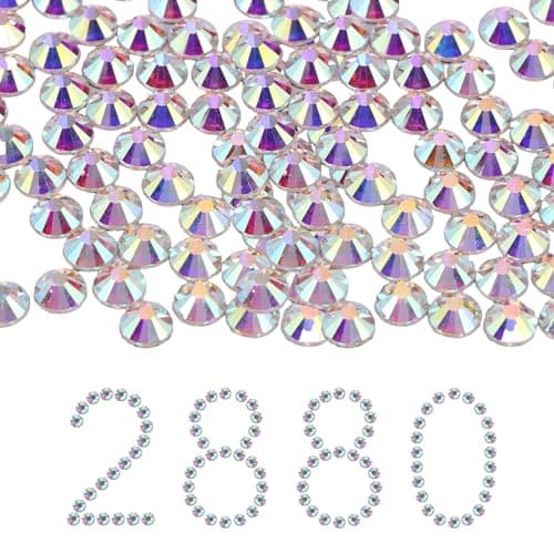 MytaYt 2880 Pièces Strass Thermocollant Pour Vetement Strass Hotfix Hot Fix Plat Retour Strass Strass a Coller pour Bricolage décoration, Vêtements-SS20/4.6-4.8mm