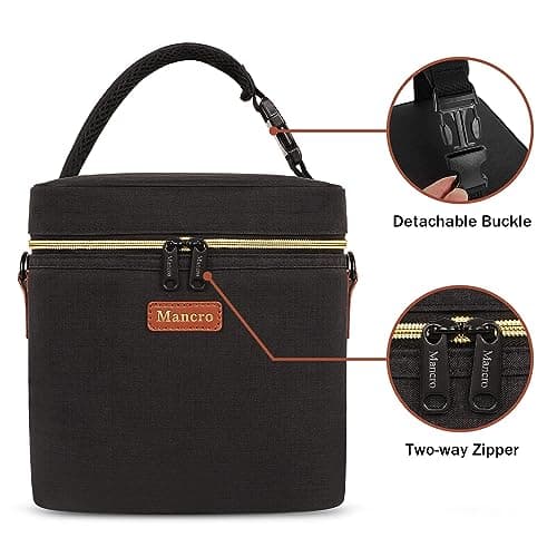 Mancro Sac Isotherme Bebe, Glacière Lait Maternel avec Poche Glacée, Sac Isotherme Biberon pour 6 Biberons, Bandoulière pour Boîte à Lunch pour Maman, Infirmière, Garderie, Noir
