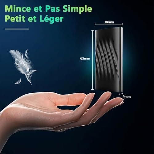TONOS Disque Dur Externe 2To, Disque Dur Externe Portable, Ultra-Mince 2, 5" Disques Durs Externes, pour PC, TV, Ordinateur Portable, Bureau, Windows-Noir