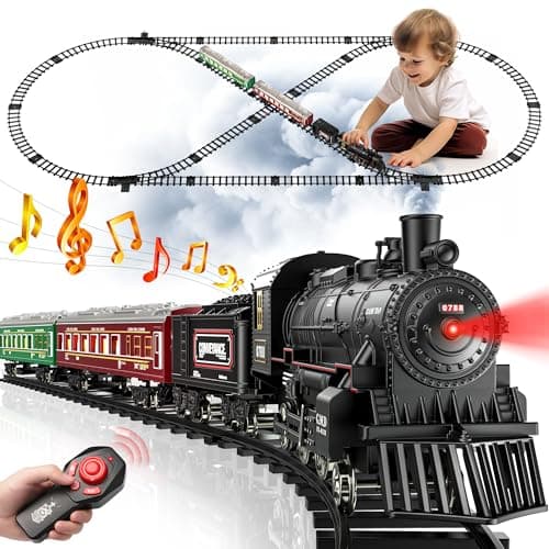 Hot Bee Train Electrique Enfant, Petit Train de Noël Électrique pour Sapin avec Télécommande
