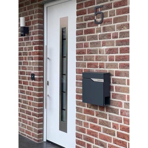 Metzler Boîte aux Lettres Anthracite Plaque de Nom remplaçable | Ebenhard