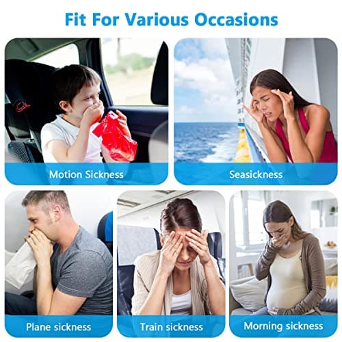 ACWOO Bracelets Anti-nausées Pour Le Mal De Mer, 2 Paires Bracelet Anti Nausée, Bande De Poignet De Soulagement De Nausée Pour Les Enfants, Les Adultes, Les Vacances Et Les Voyages