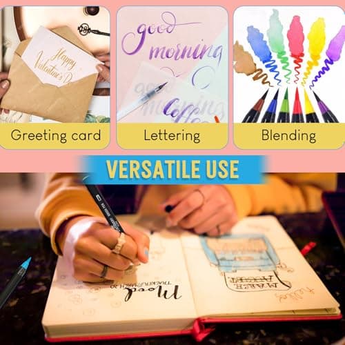 STATIONERY ISLAND Feutres Pinceaux 36+1 Feutre Aquarelle Stylo Aquarelle Feutre Pinceau Peinture Pinceau Reservoir Brush Pen Pour Coloriage calligraphie Enfants & Adulte