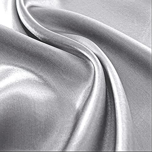 FARFALLAROSSA Lot de 2 Taies Oreiller en Satin 45 x 70 cm, Oreiller Satin Gris, Satinées Housse d'oreiller Doux Prend Soin de Votre Peau et Antichute de Cheveux