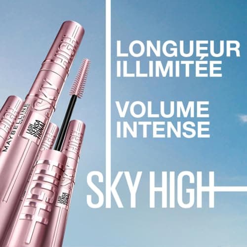 Maybelline New York - Mascara Volume et Longueur Waterproof - Sky High Waterproof – Teinte : Very Black, 7,2 ml