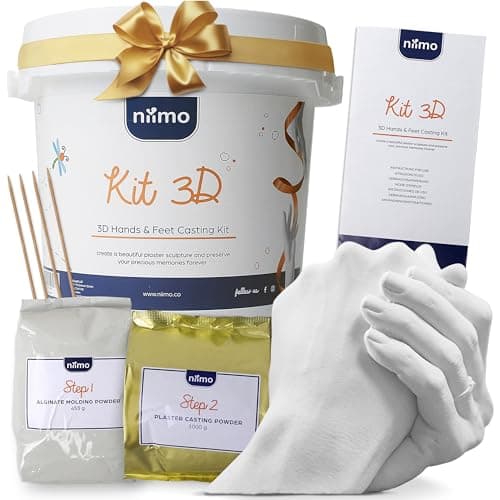 Niimo Kit Moulage Main Couple - Idée Cadeau Femme, Idée Cadeau Homme, Cadeau Couple, Cadeau Mariage Personnalisé, Cadeau Maman, Kits de Moulage et d'Empreintes, Moule Main Couple, Kit Moulage 3D