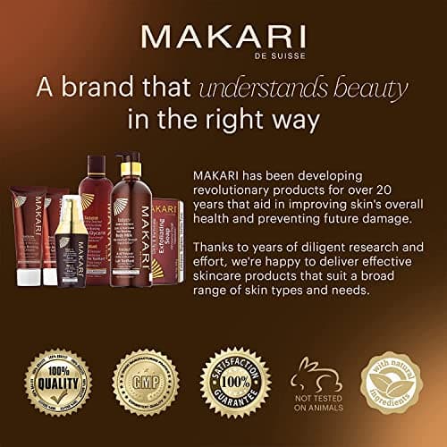 Makari Exclusive Savon Éclaircissant et Exfoliant (7 oz.) à base d’OrganiclarineTM – Soins éclaircissants anti-taches, cicatrices acnéiques, vergetures et hyperpigmentation.