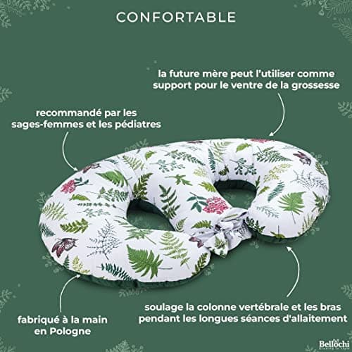 Bellochi Coussin d'allaitement Jumeaux avec Housse Coussin Allaitement - 100% Coton - Oreiller Allaitement Multifonction (Copse)