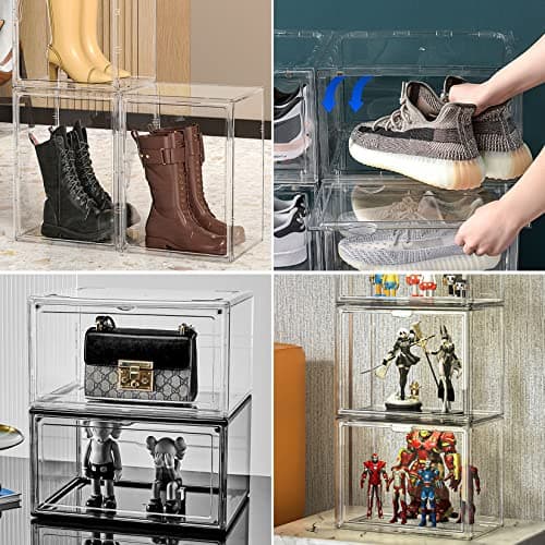 Vitrine en Transparent - Vitrine pour Collection, Boîte de Présentation Transparent pour Figurines d'action,Mini Figurines, Objets de Collection, DIY Protection Anti-poussière (36.5x28x22cm)