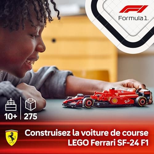 LEGO Speed Champions Voiture F1 Ferrari SF-24 - Jeu de Construction avec véhicule de Course - Inclut minifigurine Collector de Pilote de Formule 1 - Idée Cadeau pour garçon ou Fille 77242