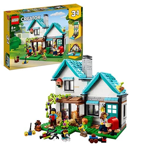 LEGO Creator 3-en-1 La Maison Accueillante, Kit de Construction de Maquettes avec 3 Habitations Différentes, Minifigurines et Accessoires, Cadeau Garçons et Filles 31139