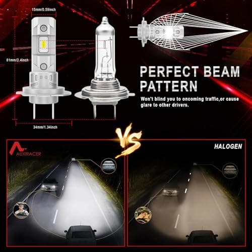 H7 LED , H7 LED 20000LM 80W 6500K Lumière Blanche Forte , Kit De Conversion Halogène, Ampoule De Phare pour 12V Voiture Ou Moto, 2 Ampoules