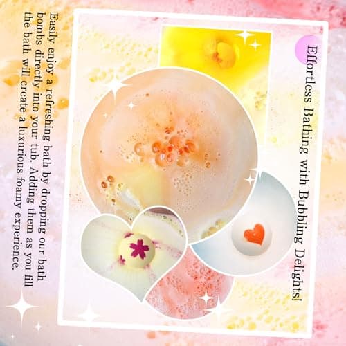 MOKYDUO Bombes de bain pour femmes, cadeaux, lot de 12, populaires, contiennent des huiles essentielles naturelles, fête des mères, cadeau du jour blanc, Saint-Valentin, Noël, anniversaire「Flipped」