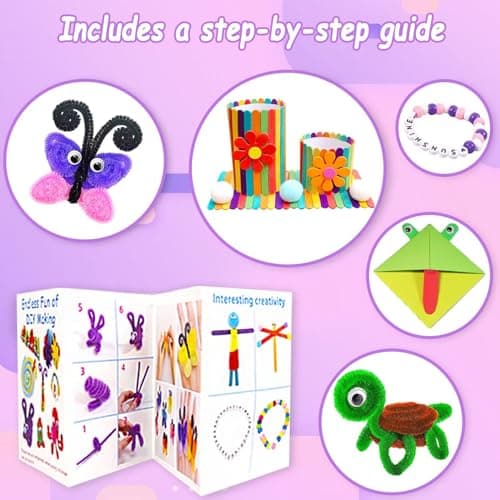 3000Pcs Activites Manuelles pour Enfants Activite Enfant Kit Bricolage Enfant Activité Manuelle Enfant pour 4-12 Ans, Fournitures Éducatives Loisirs Créatifs pour Enfants Pipe Cleaners Pompons Plumes