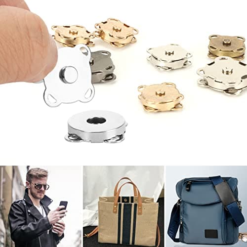 24 Sets Bouton Pression Aimanté 18mm Fermoir Magnetique pour Sac 4 couleurs Bouton Aimanté Couture Pression Aimanté couture pour Bricolage Sacs à Main Vêtements Vestes