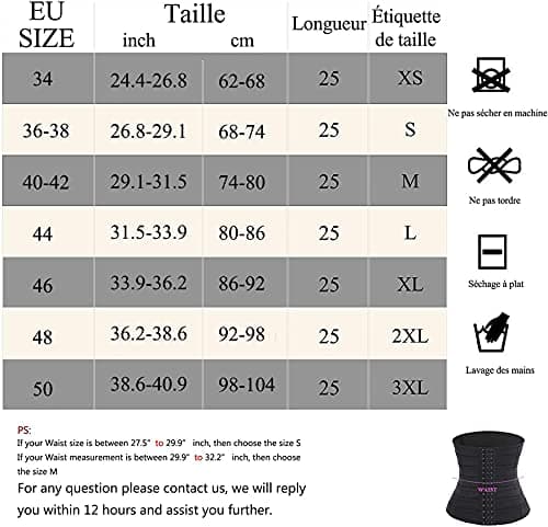 Chumian Gaine Amincissante pour Femme Invisible Ventre Plat Corset Minceur Serre-Taille Body Sculptant (Noir, S)