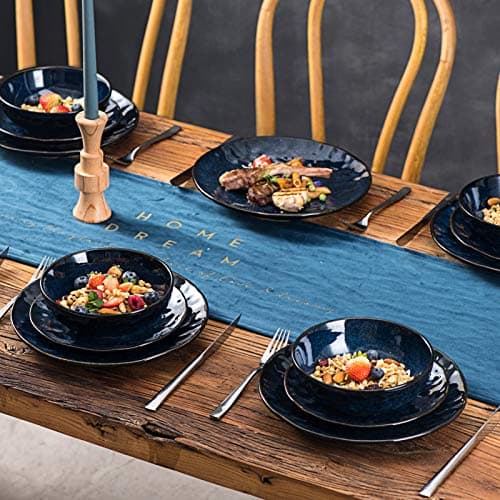 VICRAYS Lot de 6 bols à céréales en porcelaine, grand bol à soupe, saladier de 765,4 g, résistant aux éclats, passe au lave-vaisselle, au micro-ondes