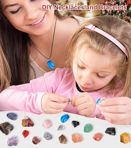 Calendrier de l'Avent 2024 pierre precieuse, Calendrier de l'Avent Enfant et Fossile pour Filles Garçons Cadeau de Noël