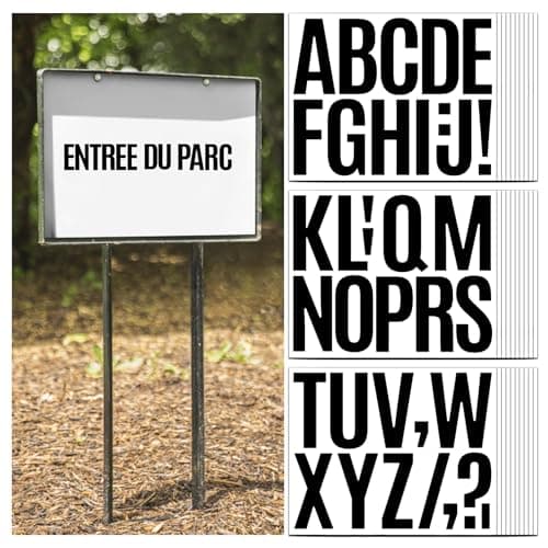 30 Feuilles Lettres Autocollantes,Grande Stickers Alphabet PVC Autocollants,Lettres Autocollants Alphabet Imperméable pour Tableaux d'Affichage mur Boîte aux Lettres Fenêtre Porte (Noir)