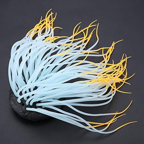 HEEPDD Décoration Artificielle d'anémone de mer de Silicone d'aquarium, matériau de Silicone de réservoir de Poissons d'ornement de Corail d'ornement de mer de simulatio[Orange] Plantes d'ornement