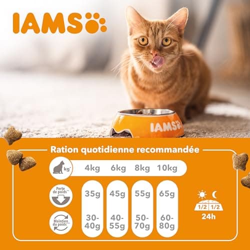Iams Vitality - Croquettes Chats Stérilisés - Savoureuses Complètes Ã‰quilibrées - Favorise Croissance Et Vitalité - Au Poulet Frais â€“ Sans OGM Colorant Arôme Artificiel - Sac Refermable 10kg