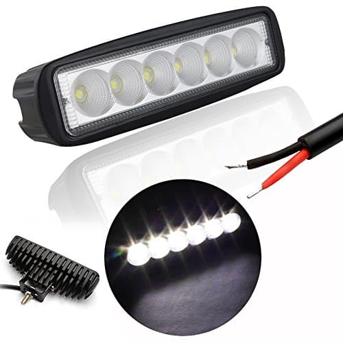 AUXTINGS 10 Pièces 15 cm 18W Flood Barre lumineuse LED Lampe de travail Bar Off Road camions SUV Conduite Feux de Brouillard 12V 24V