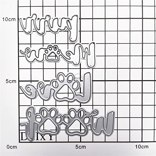 DzIxY Matrices de découpe en métal en forme de patte de chien pour timbres transparents et matrices de découpe en métal pour la fabrication de cartes, le scrapbooking, les fournitures en papier, les