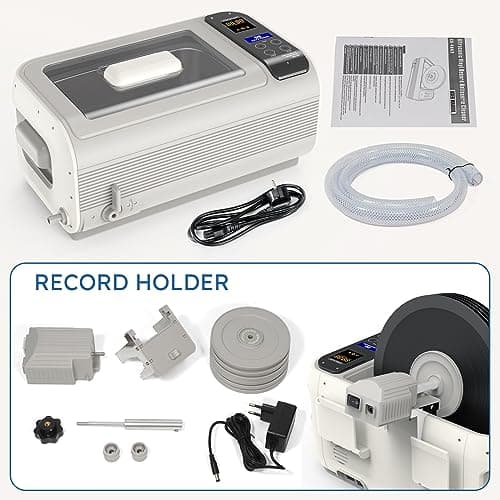 LifeBasis 6L Nettoyeur Ultrasons pour Vinyles 300W Ultrasonic Record Cleaner avec 0-15 Min Minuterie Réglable et Chauffage pour Disque Vinyle Circuits Imprimés Équipement de Laboratoire