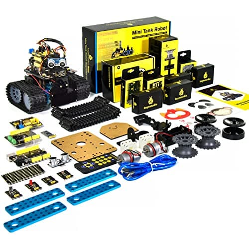 KEYESTUDIO Smart Robot Tank Car Kit V2 Compatible avec Arduino IDE Kit de Construction électronique avec microcontrôleur, Module Bluetooth, Robot de Voiture Jouet pour Enfants