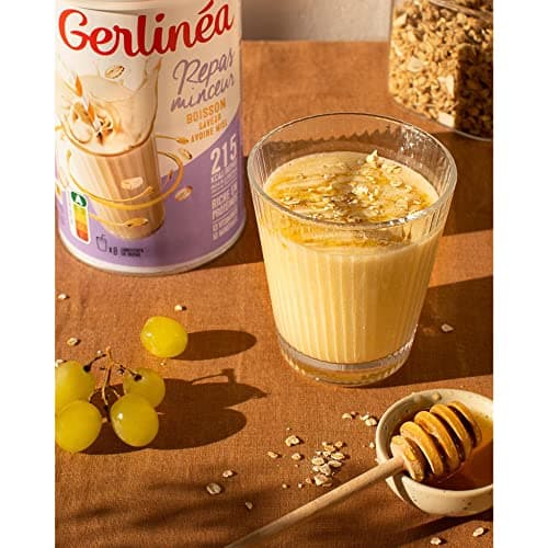 Gerlinéa Boisson Minceur goût Avoine Miel - Substituts de repas riche en protéines végétales - Poudre à reconstituer - contient 8 repas