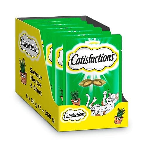 Catisfactions Friandises pour Chat – Saveur Herbe à Chat – Récompenses pour Chats Adultes et Chatons – 60 g (Lot de 6)