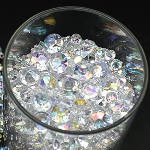 4000 pièces Diamants Acryliques Artificiels 3mm,6mm,10mm Table Décoration Diamants Acryliques pour Décoration Noël Mariage Fête D'anniversaire Table Décoration Mariage (Diamants de couleur AB)