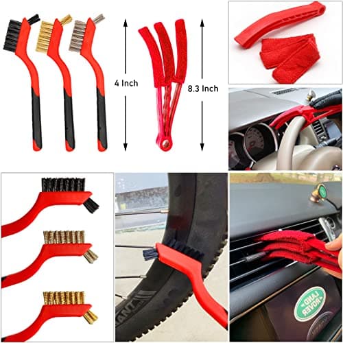 Yumzeco 23PCS Lot de Brosse Nettoyage Voiture,Pinceau Detailing Auto,Kit de Brosse Nettoyage Voiture Interieur Exterieur,Brosse Nettoyage Perceuse Électrique,Brosse Jante Voiture,Kit Polissage Voiture