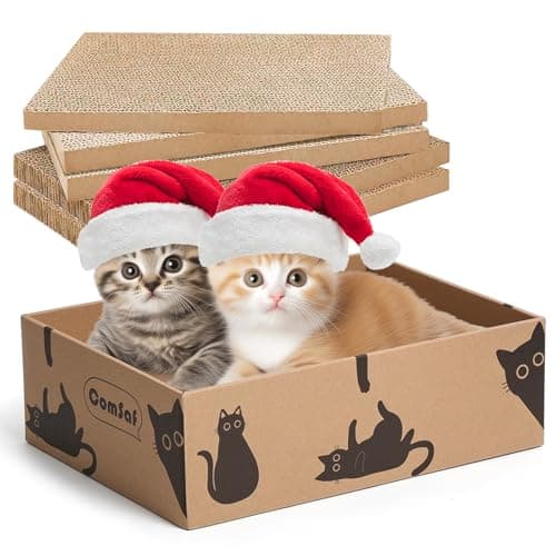 ComSaf Griffoir pour chat, 5 couches, griffoir en carton ondulé, boîte à griffer réversible pour chat, lit en carton, jouer, dormir