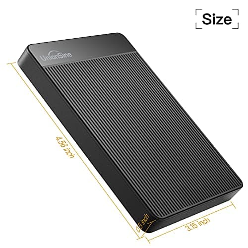 UnionSine Disque Dur Externe Portable 1To Ultra-Mince 2.5" USB 3.0, SATA, Stockage HDD pour PC, Mac, Ordinateur de Bureau, Ordinateur Portable, Wii U, Xbox, PS4 (Noir) HD2510