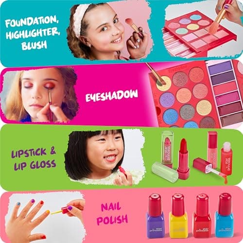 Star Princess Kit de Maquillage pour Enfants pour Filles – Kit de Maquillage Lavable Non Toxique pour Petites Filles – idée Cadeau d'anniversaire pour Filles âgées de 3, 4, 5, 6, 7, 8, 9, 10 Ans