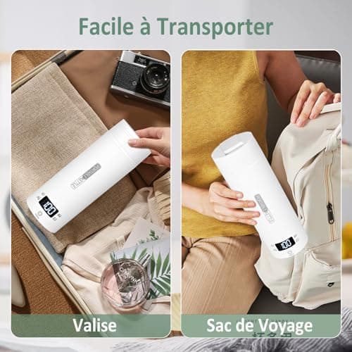 Dreamhigh® Bouilloire de Voyage 450ml, Mini Électrique 300W, Chauffe Eau Portable pour Café, Lait, Thé (220V)