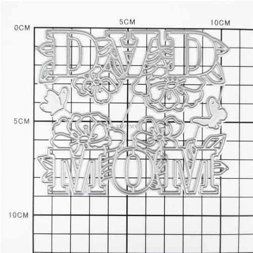 XMZZMX Matrices de découpe en métal pour la fête des pères et des mères pour la fabrication de cartes, le gaufrage sur papier, les pochettes de rangement, les cadres photo, les albums photo, le
