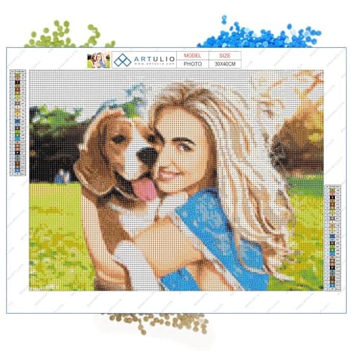 ARTULIO Diamond Painting Personnalisé Prenom- 40x30 cm – Diamant Painting Personnaliser, Perle Diamant Personnalisé (a coller)