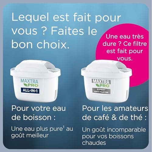 BRITA Cartouche Filtre eau robinet MAXTRA PRO All-In-1 Pack de 4|Goûtez à une eau plus pure1 avec la recharge originale pour carafes BRITA-réduit2 micro-impuretés comme certains PFAS, chlore, tartre