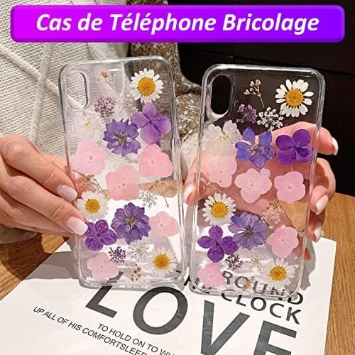 VEGCOO 110 Pièces Fleurs Séchées, Ensemble de Fleurs Séchées Naturelles Bricolage, Fleurs Naturelles Multicolores Pressées pour Bricolage Résine Bijoux Maquillage Habiller Nail Art Décorations