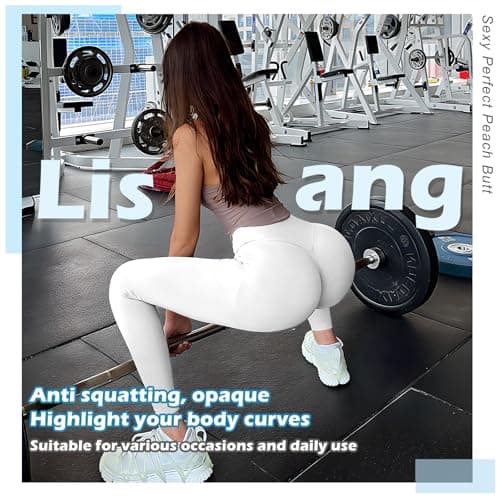 Lishang Leggings Femme Anti-Cellulite Legging de Sport Push Up Taille Haute Scrunch Butt Lift Yoga Pantalon Sport Compression Collants Opaque Slim Fit pour Gym Fitness Jogging Running Course Exercice