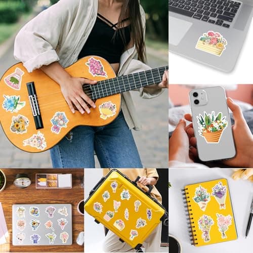 DKDDSSS 200 Pièces Autocollants Stickers, Autocollant Scrapbooking, Stickers Fleurs Stickers Scrapbooking, Scrapbooking Autocollant, Autocollants pour Scrapbooking pour DIY Bullet Journal Scrapbooking